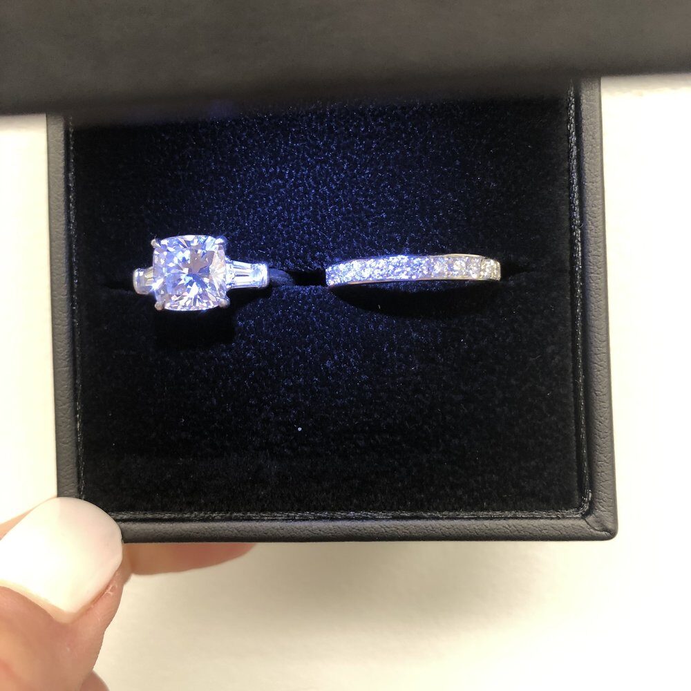 Cushion Diamond with Baguettes by George Necula