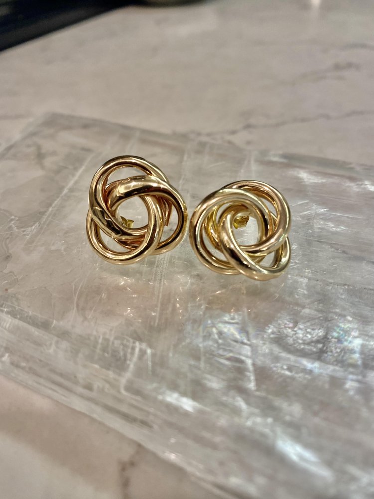 Gold Love-Knot Earrings by George Necula