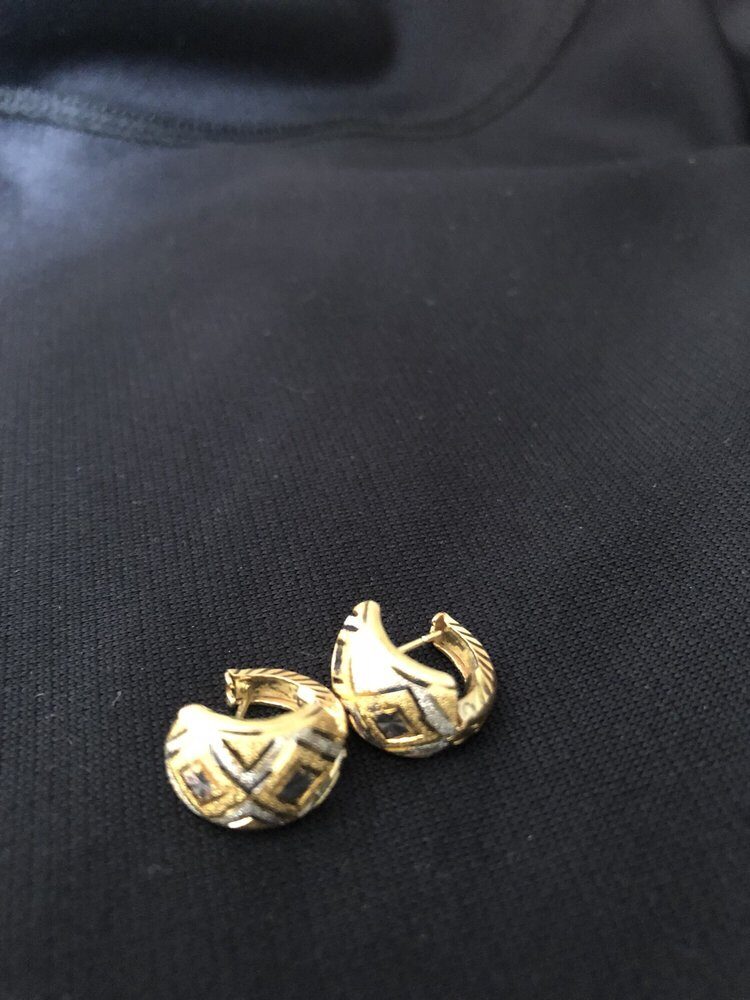 Patterned Gold Hoop Earrings by George Necula