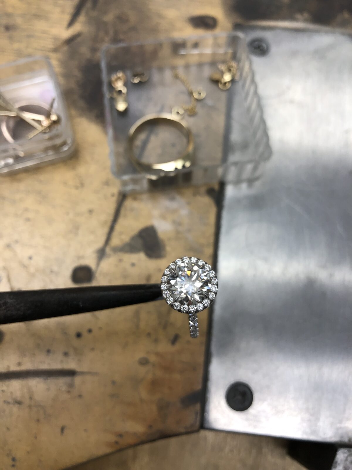 Diamond Halo Engagement Ring by George Necula