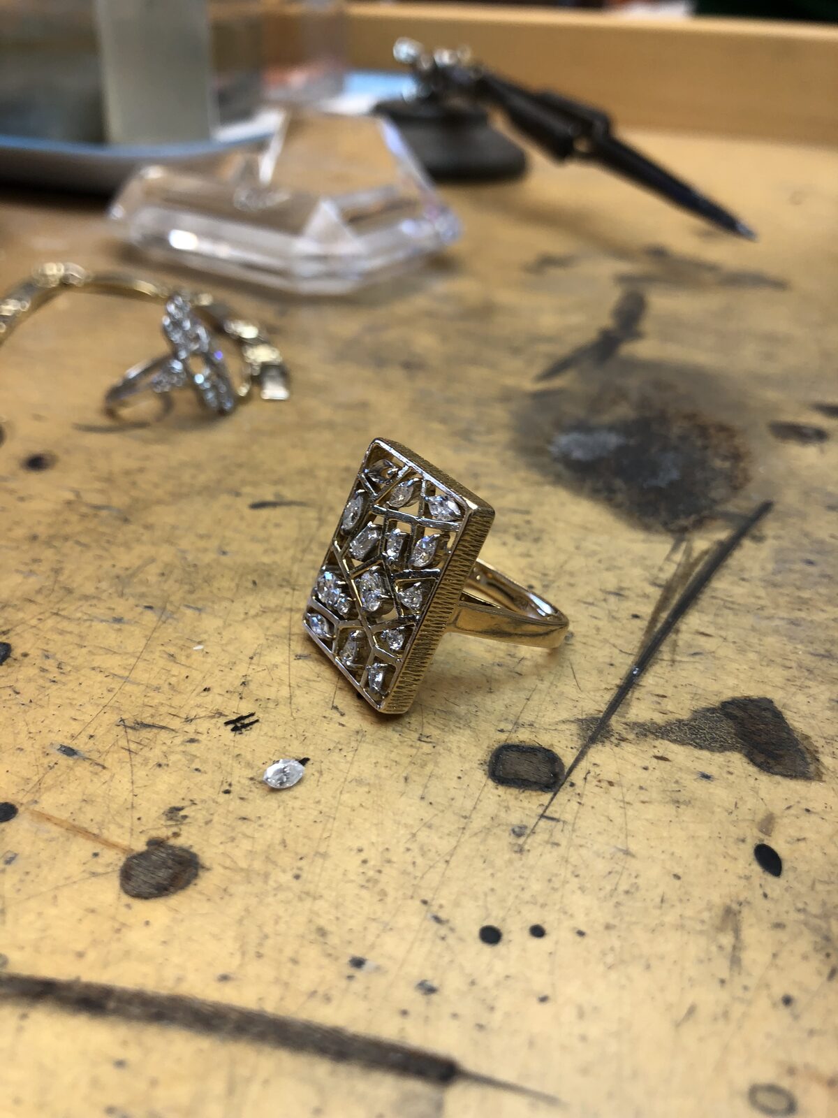 Marquise Diamond Mosaic Ring by George Necula