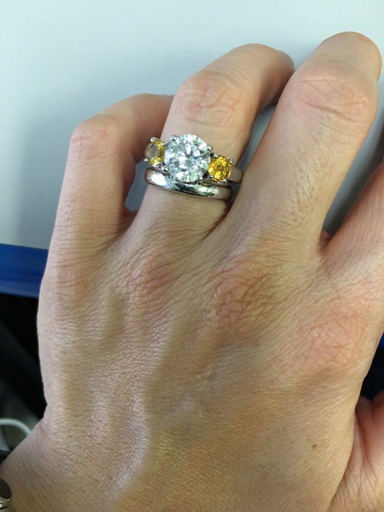 Diamond & Yellow-Sapphire Three-Stone by George Necula