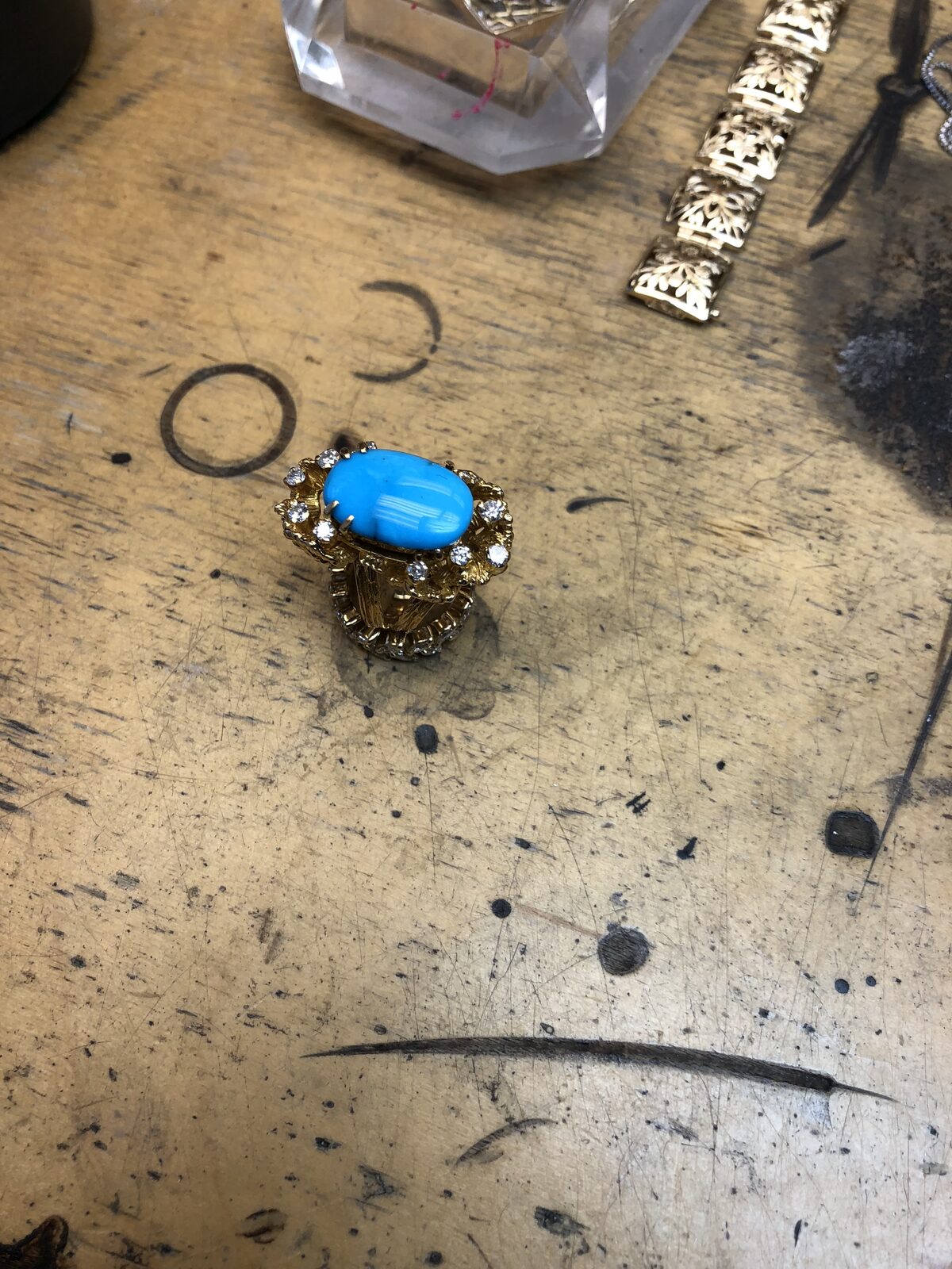Turquoise & Diamond Ring — Stone Reset by George Necula