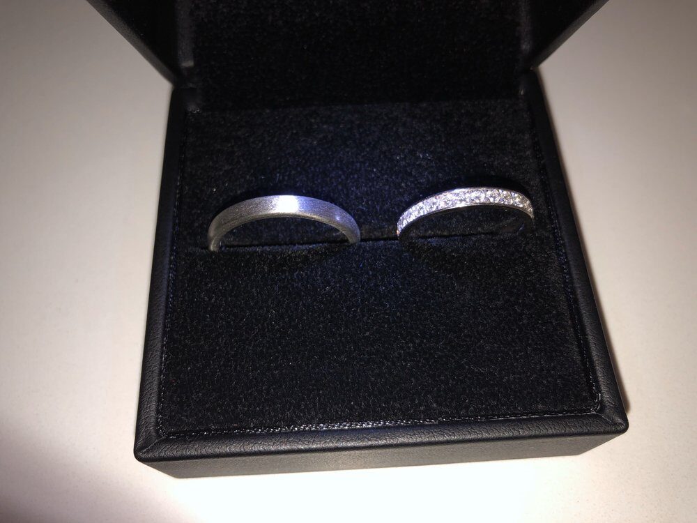 Brushed & Pavé Wedding Bands by George Necula